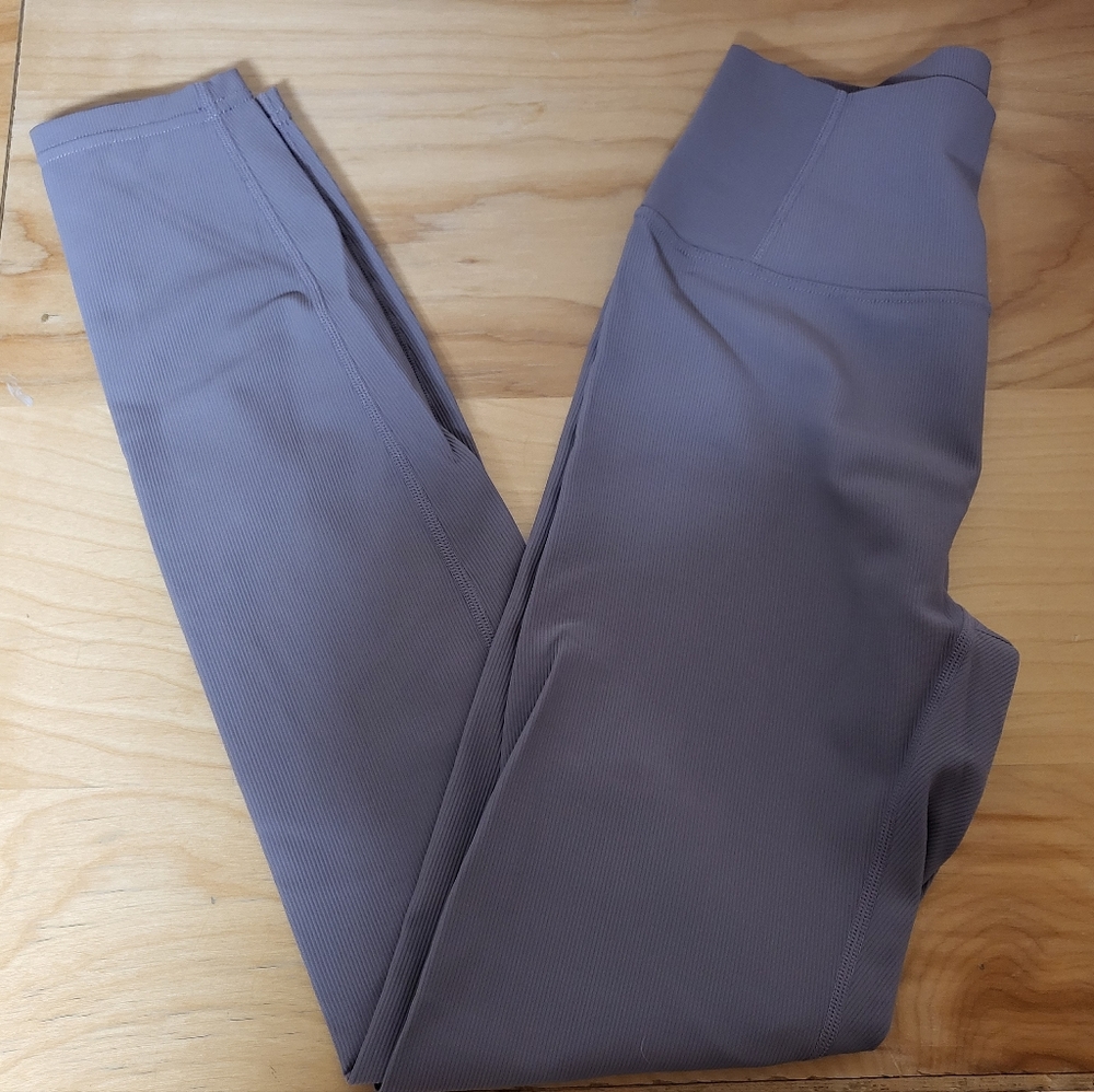 Til You Collapse Ribbed Collection Purple High Waisted Leggings